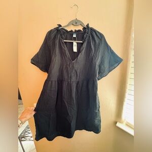 Old Navy Black Ruffle Trim Top